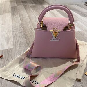 Louis Vuitton Pink Mini Bag with Gold Accents